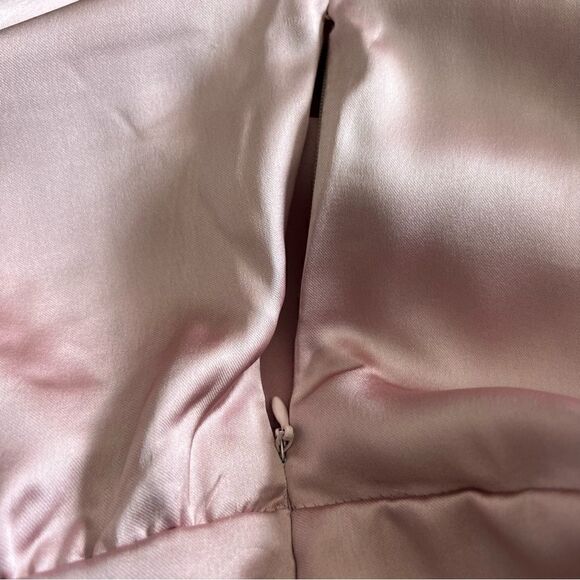 ZARA Blush Pink Satin Wrap Dress Size XS - Picture 8 of 11
